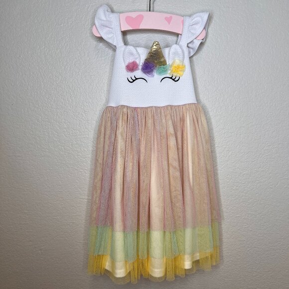 Unicorn dress with tule layers and application size 5 - Picture 1 of 5